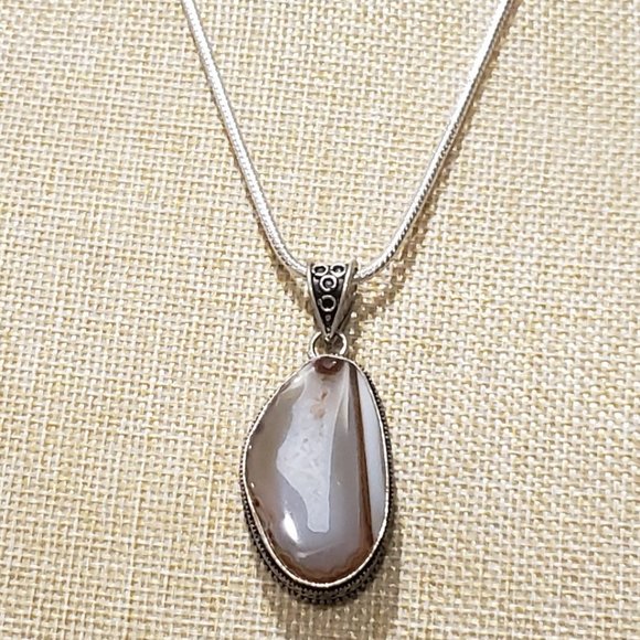 Men's Handmade Solar Agate Gemstone 925 Vintage Pendant Necklace